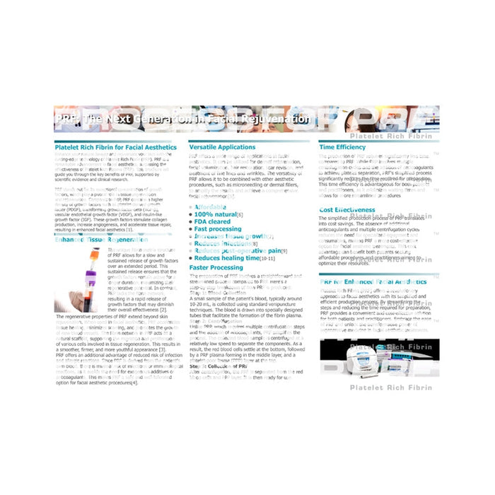 PRF Aesthetics Patient Education Tri-Fold Brochures - 50/Box