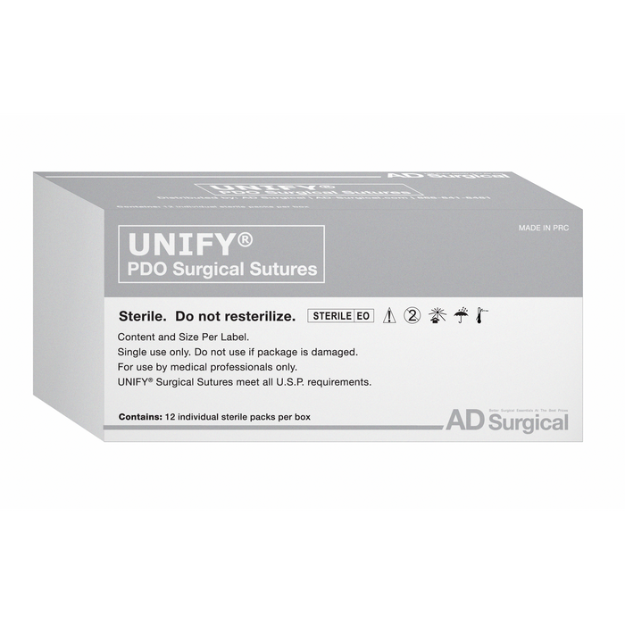 UNIFY PDO Suture - 4/0 - 16mm 3/8 Circle R/C Needle - 18" Violet Thread - 12/Box